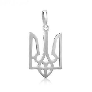 СЕРЕБРЯНАЯ ПОДВЕСКА ГЕРБ УКРАИНЫ 