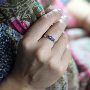 КОЛЬЦО С СИНИМИ КАМНЯМИ SWAROVSKI ХАЛЛАРИ